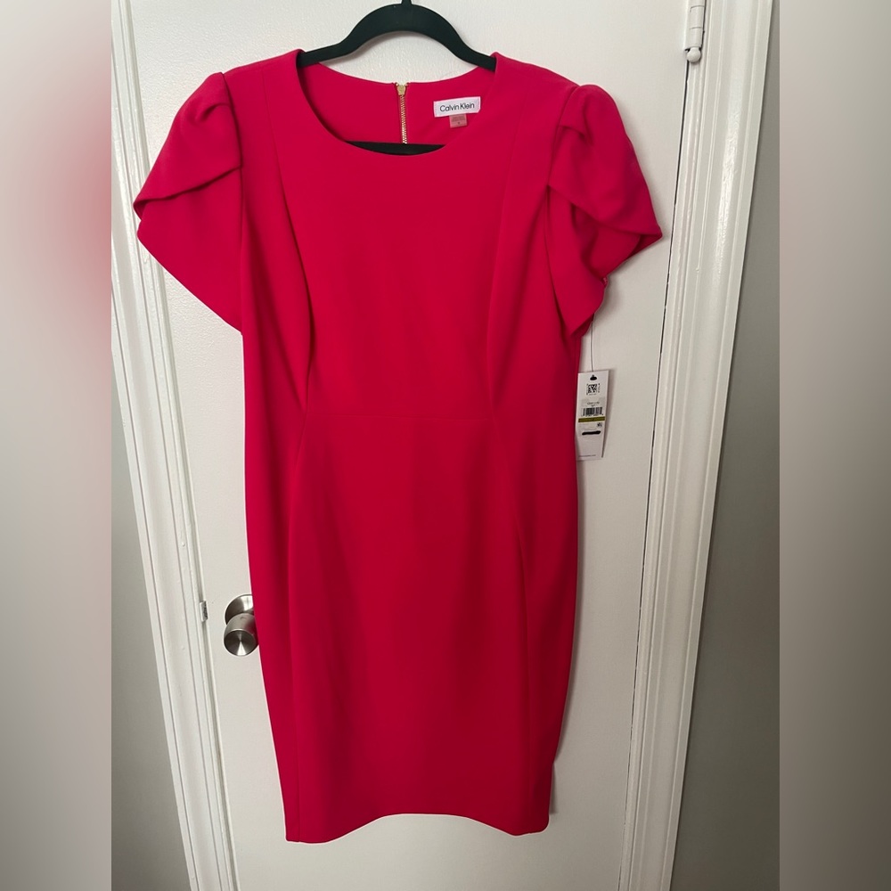 NWT Calvin Klein Hot Pink Midi Dress
